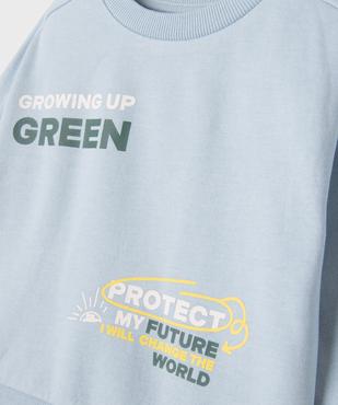 Sweat avec inscriptions « Green » bébé garçon vue2 - GEMO 4G BEBE - GEMO