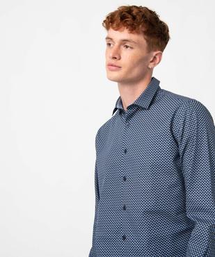 Chemise homme à manches longues avec micro-motifs vue2 - GEMO (HOMME) - GEMO