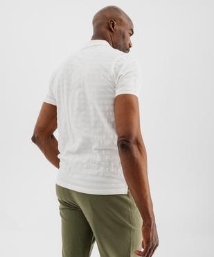 Polo manches courtes en maille fantaisie effet rayé homme vue3 - GEMO 4G HOMME - GEMO