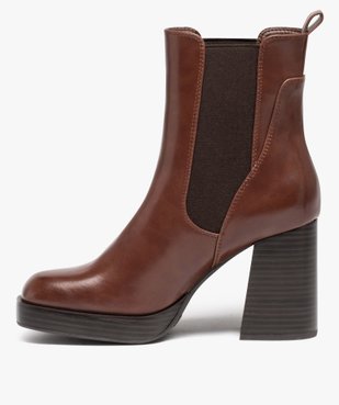Boots femme unies à talon haut avec bout carré vue3 - GEMO(URBAIN) - GEMO