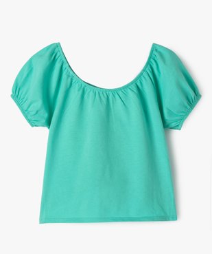 Tee-shirt à manches ballon avec noeud dans le bas fille vue4 - GEMO (ENFANT) - GEMO