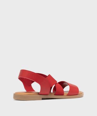 Sandales femme à talon plat et brides élastiques unies  vue4 - VALENTINA BALDA - GEMO