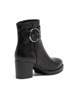 Boots femme à talon carré dessus en cuir uni et à zip - Pierre Cardin D vue4 - PIERRE CARDIN DIFFUSION - GEMO