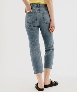 Jean Cropped Straight taille haute coloris délavé femme vue3 - GEMO 4G FEMME - GEMO