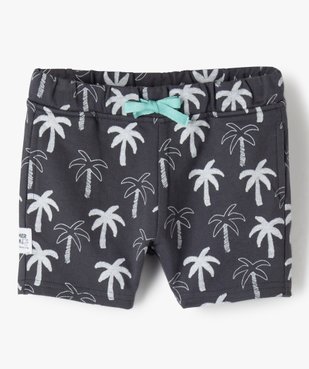 Bermuda bébé garçon en jersey imprimé palmiers à taille élastiquée vue1 - GEMO(BEBE DEBT) - GEMO