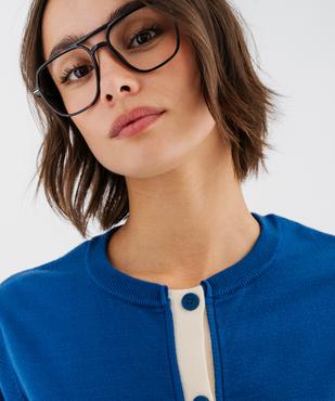 Gilet boutonné col rond femme vue2 - GEMO 4G FEMME - GEMO