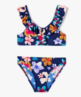 Maillot de bain fille à motifs fleuris avec volant sur le haut vue1 - GEMO (ENFANT) - GEMO