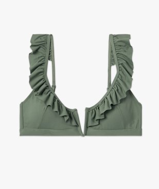 Haut de maillot de bain femme forme triangle à volants vue4 - GEMO (PLAGE) - GEMO