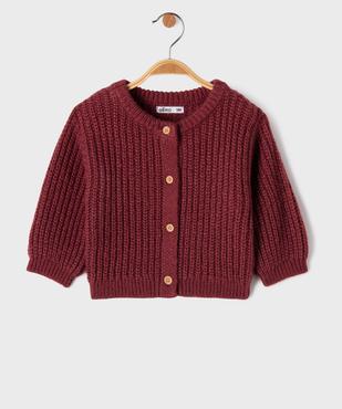Gilet en grosse maille à col rond bébé fille vue1 - GEMO 4G BEBE - GEMO