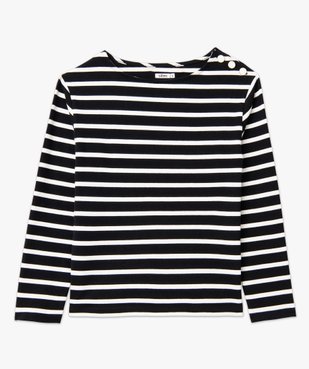 Tee-shirt à manches longues rayé femme vue4 - GEMO 4G FEMME - GEMO