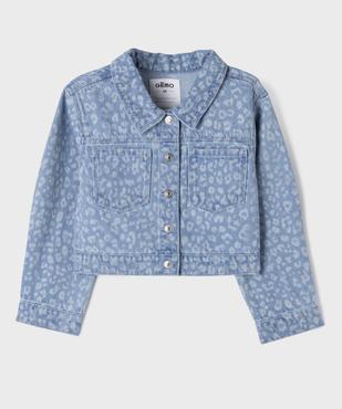 Veste en jean avec motifs délavés fille vue1 - GEMO (ENFANT) - GEMO