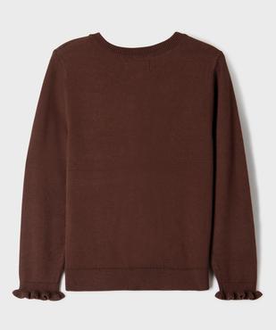Gilet fin en viscose avec finitions froncées fille vue3 - GEMO 4G FILLE - GEMO