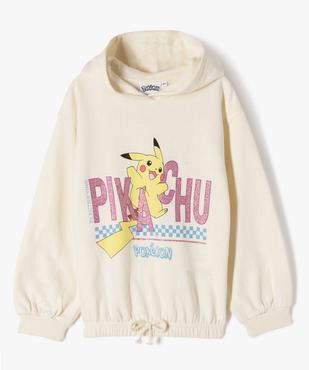 Sweat à capuche à taille élastiquée imprimé PIkachu fille - Pokémon vue1 - POKEMON - GEMO