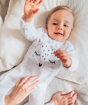 Pyjama ouverture devant avec motif chat bébé fille vue6 - GEMO(BB COUCHE) - GEMO
