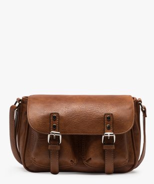Sac femme forme cartable avec double fermeture aimantée vue1 - GEMO (ACCESS) - GEMO