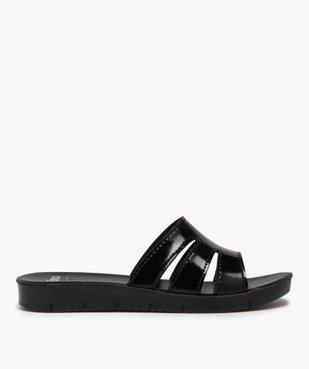 Mules femme à talon plat unies et bride vernie vue1 - GEMO (CASUAL) - GEMO