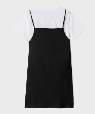 Robe courte bimatière ado fille vue3 - GEMO (JUNIOR) - GEMO