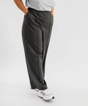Pantalon de tailleur en maille extensible avec taille élastiquée femme grande taille vue1 - GEMO (G TAILLE) - GEMO