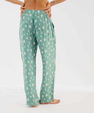 Pantalon de pyjama ample et fluide en viscose imprimée femme vue4 - GEMO 4G FEMME - GEMO
