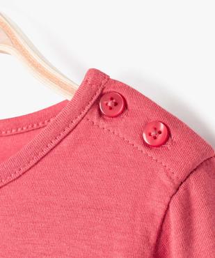 Tee-shirt bébé fille manches longues avec motifs et inscriptions vue2 - GEMO 4G BEBE - GEMO