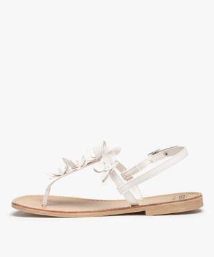 Sandales femme à entre-doigts ornées de fleurs en volume vue3 - GEMO (CASUAL) - GEMO