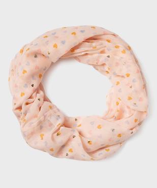 Foulard tour de cou à motifs coeurs fille vue1 - GEMO 4G FILLE - GEMO