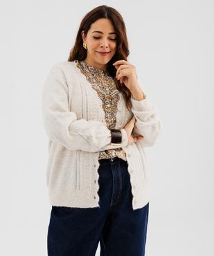 Gilet ajouré femme grande taille vue1 - GEMO 4G GT - GEMO