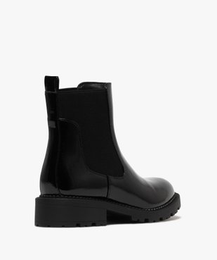 Boots femme vernies style Chelsea à semelle crantée vue5 - 5 MILES - GEMO