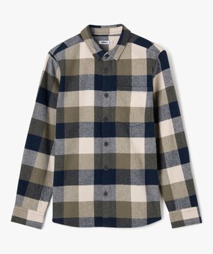 Chemise manches longues en flanelle à carreaux garçon vue3 - GEMO (JUNIOR) - GEMO