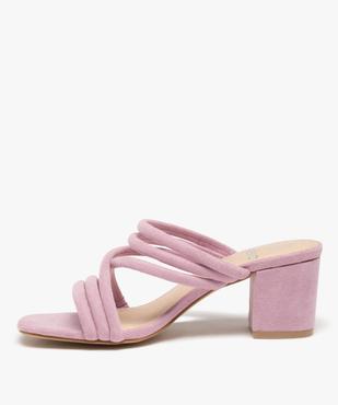Mules femme unies à talon carré et brides rondes  vue3 - GEMO(URBAIN) - GEMO