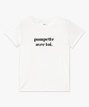 Tee-shirt à manches courtes avec message femme vue4 - GEMO(FEMME PAP) - GEMO