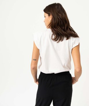 Tee-shirt manches courtes coupe loose en coton imprimé femme vue3 - GEMO(FEMME PAP) - GEMO