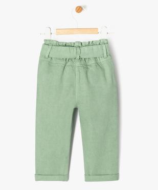 Pantalon en toile denim colorée bébé fille - LuluCastagnette vue4 - LULUCASTAGNETTE - GEMO