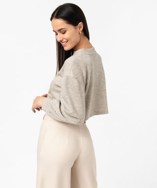 Sweat court en maille pailletée femme vue3 - GEMO(FEMME PAP) - GEMO