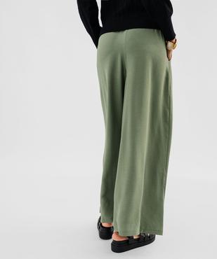 Pantalon large et fluide à taille élastiquée et liens à nouer femme vue3 - GEMO 4G FEMME - GEMO