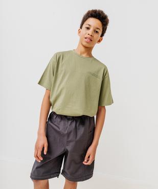 Tee-shirt manches courtes oversize avec inscription poitrine garçon vue6 - GEMO 4G GARCON - GEMO