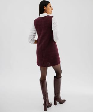 Robe chasuble courte sans manches en matière texturée femme vue3 - GEMO(FEMME PAP) - GEMO