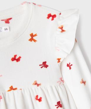 Pyjama en velours imprimé nœuds fille vue2 - GEMO 4G FILLE - GEMO