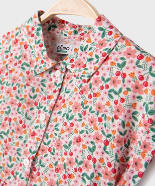 Robe à manches courtes à motifs fleuris bébé fille vue2 - GEMO 4G BEBE - GEMO