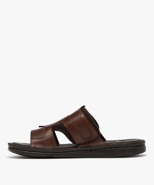 Mules homme causal dessus en cuir ajouré vue3 - GEMO (CASUAL) - GEMO