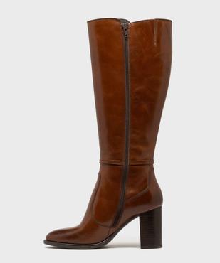 Bottes à talon en cuir look cavalières femme - Tanéo vue3 - TANEO - GEMO