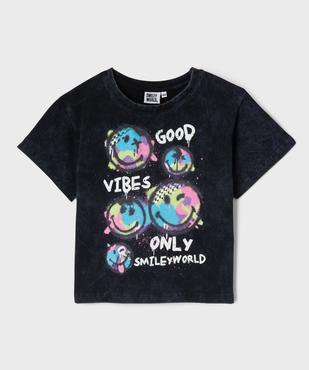 Tee-shirt manches courtes avec motifs Smiley fille - Smiley World vue1 - SMILEY WORLD - GEMO