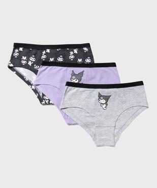 Shorty en coton stretch imprimé Kuromi fille - Hello Kitty (lot de 3) vue1 - HELLO KITTY - GEMO