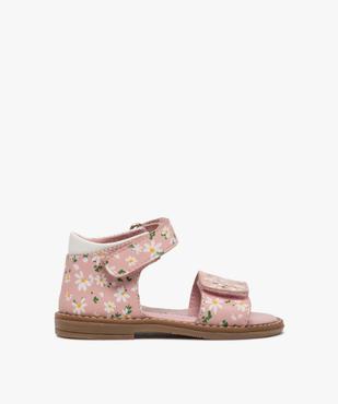 Sandales bébé fille à talon fermé et brides en cuir imprimé vue1 - GEMO(BEBE DEBT) - GEMO