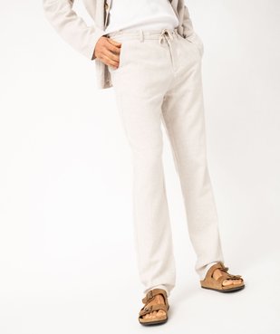 Pantalon chino ou de costume en lin souple homme vue1 - GEMO 4G HOMME - GEMO
