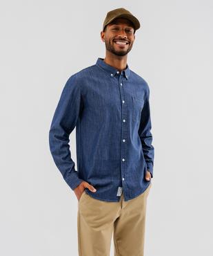 Chemise en coton façon denim homme - LuluCastagnette vue3 - LULUCASTAGNETTE - GEMO