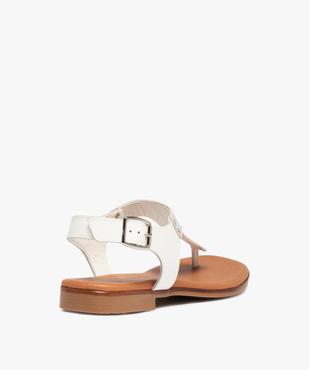 Sandales femme plates à entre-doigts en cuir - Taneo vue4 - TANEO - GEMO
