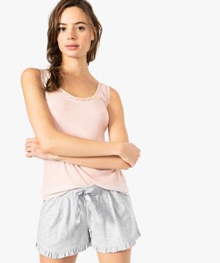 Débardeur femme avec finitions dentelle vue1 - GEMO(HOMWR FEM) - GEMO