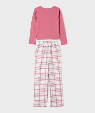 Pyjama avec pantalon à carreaux fille vue3 - GEMO (JUNIOR) - GEMO