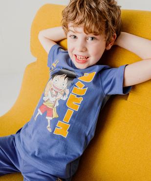 Tee-shirt manches courtes imprimé Luffy garçon - One Piece vue1 - ONE PIECE - GEMO